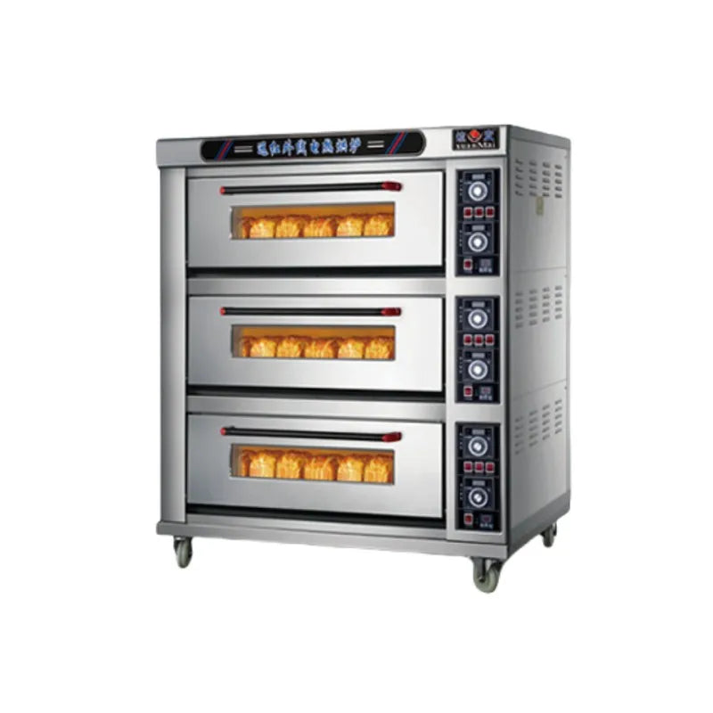 380V 60HZ 3 layers 6 pans electric oven with steaming function and stones of 3 layers ship to Inchon seaport