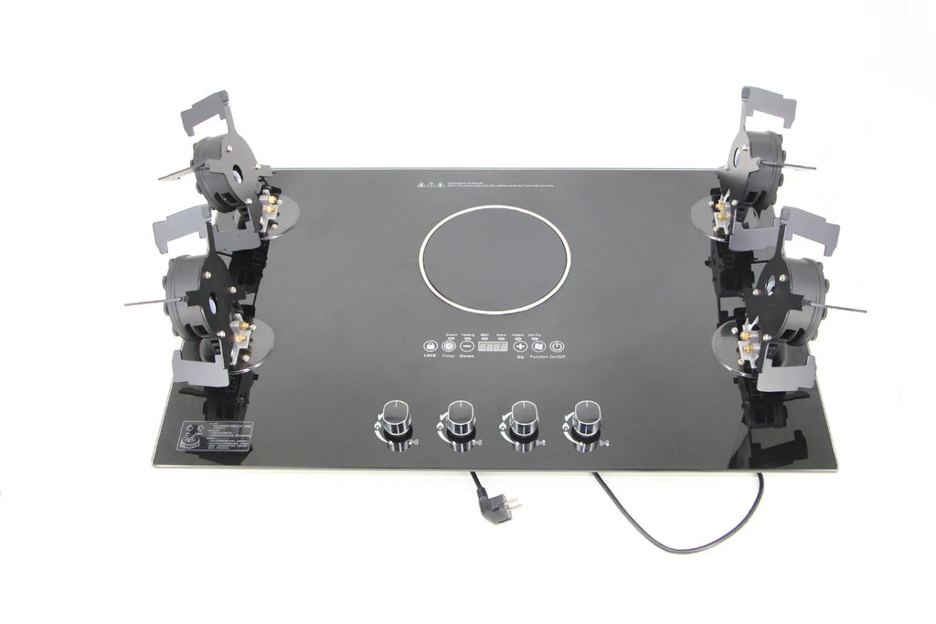 Dual Fuel Glass Cooktop - Electric & Gas Burner Stove with Tempered Glass for Home Kitchen, Energy Efficient Appliance