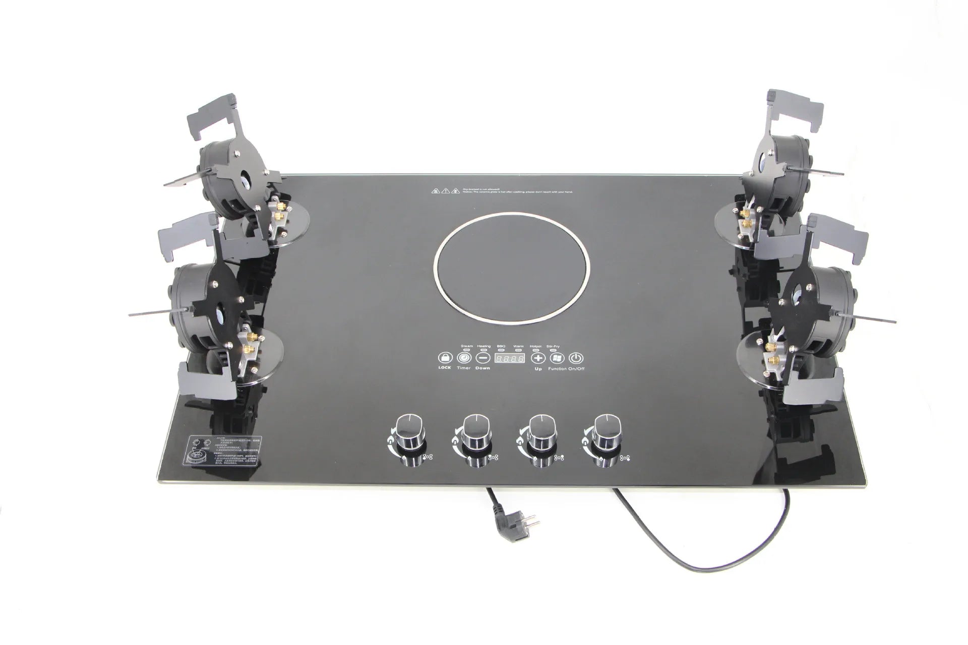 Dual Fuel Glass Cooktop - Electric & Gas Burner Stove with Tempered Glass for Home Kitchen, Energy Efficient Appliance