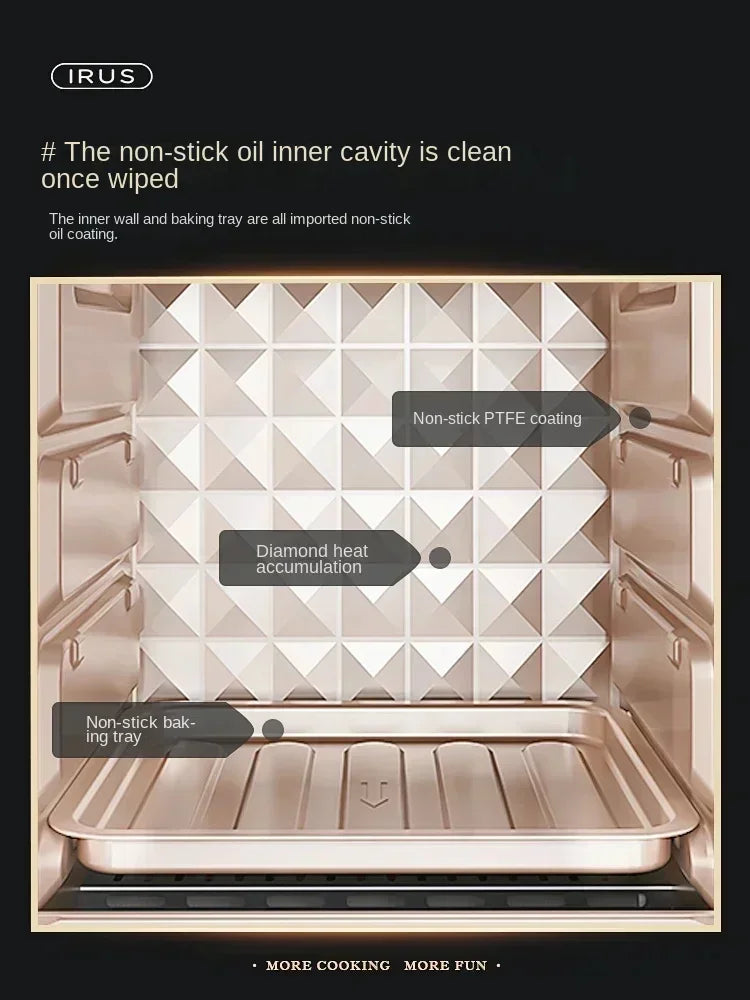 220V Bring Retro Style Into Your Kitchen with IRUS Electric Oven - Multi-functional 12L Baking Toaster C