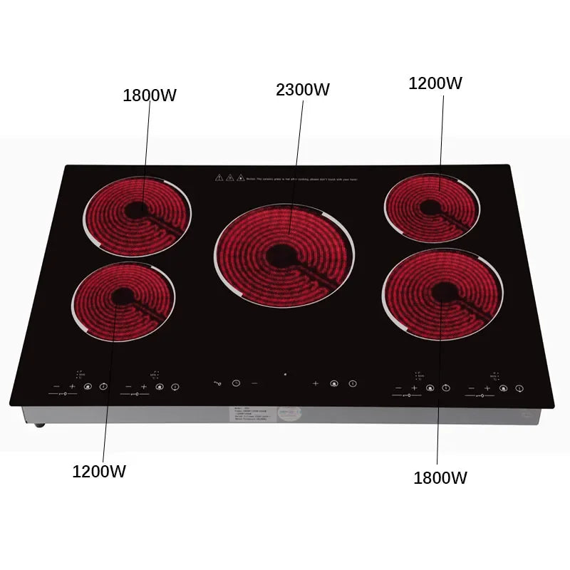 Gas Stove5 Burners Electric Cooktop 30 Inch Built In Electric Radiant Stove Top Ceramic Glass Cooktop With Sensor Touch Control