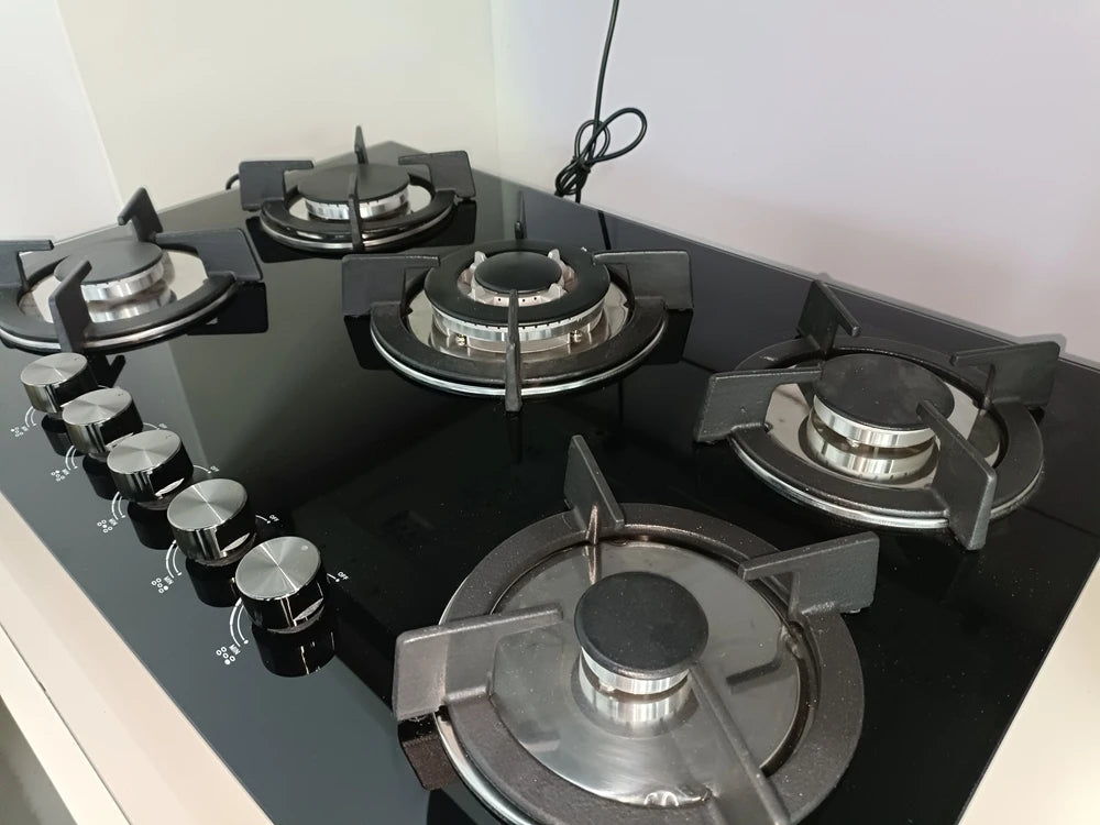 Glass Cooktops Lpg Gas Hob Built In Hob 5 Burners Gas Stove