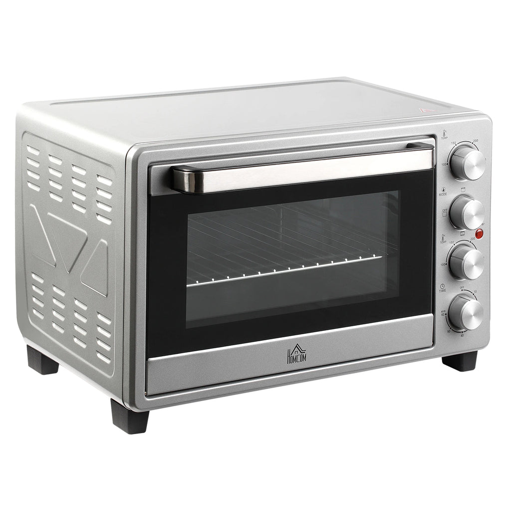 Homcom Mini Electric Oven 32L 1600W 52.2X38.1X33.5 cm Silver