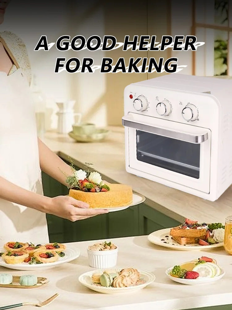 Household Mini Oven 1200W Multifunctional Intelligent Timing Temperature Control Visible Air Fryer Electric Oven Oilless Cooker