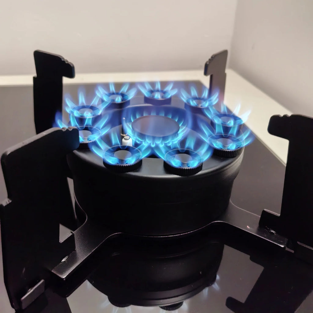 Dual Fuel Glass Cooktop - Electric & Gas Burner Stove with Tempered Glass for Home Kitchen, Energy Efficient Appliance