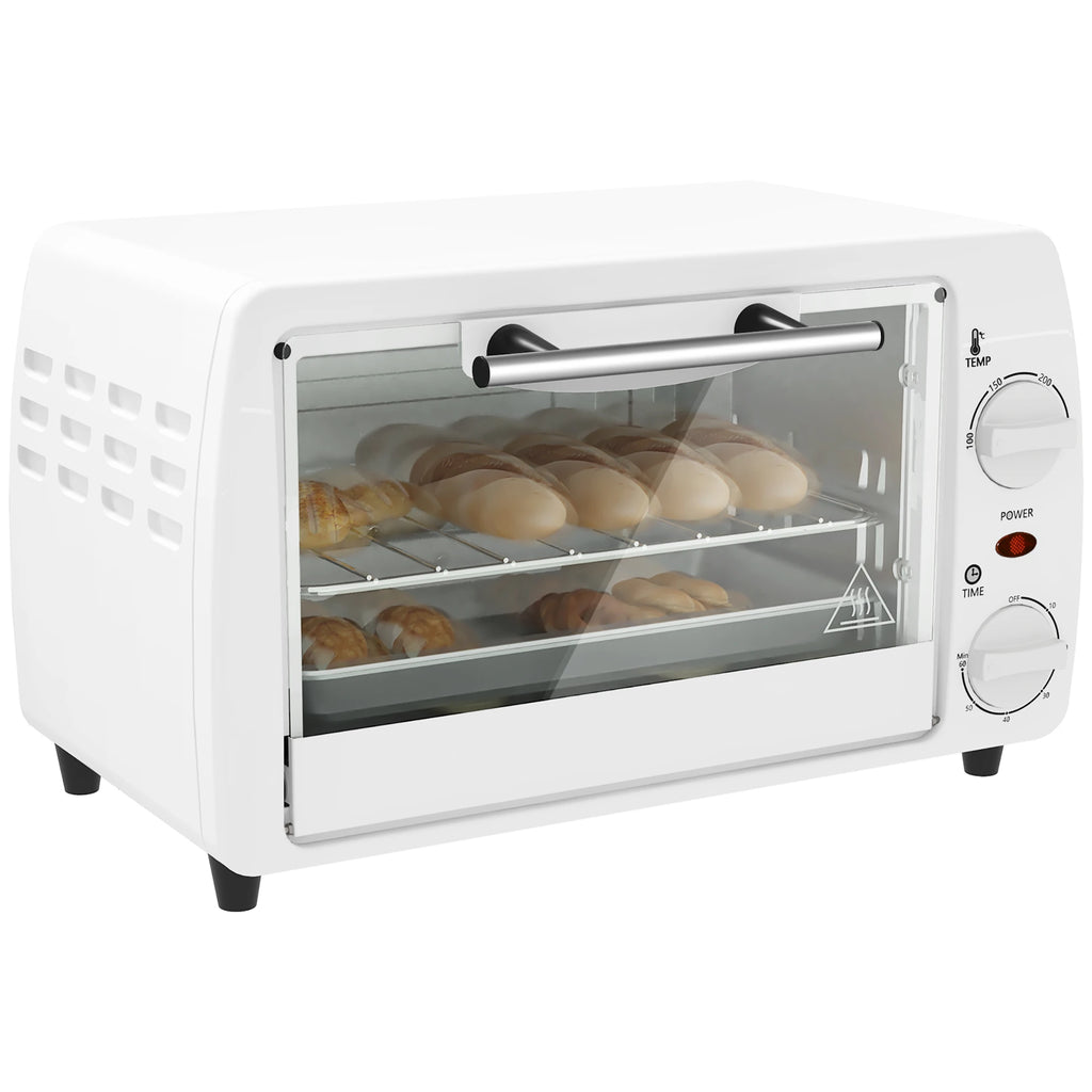 HOMCOM electric oven table top 10 litres 750W 36,5x26x22 cm White