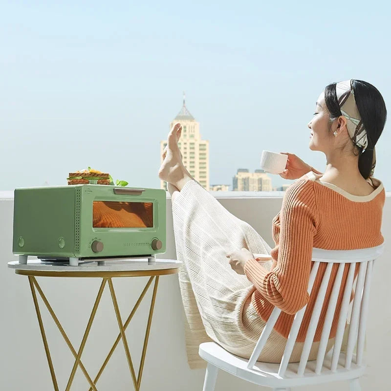 Steam CabinetMultifunctional Mini Oven 10L Mini Microwave Oven Pink Mini Oven Electric For Kitchen