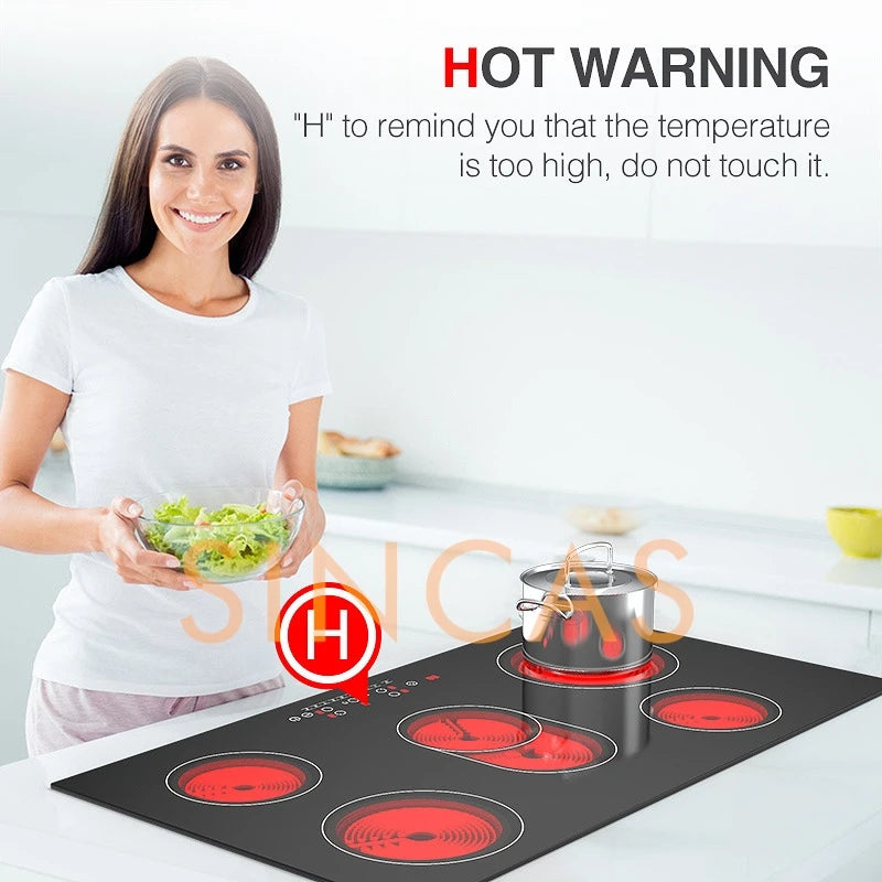 Five-Burner Induction Cooker Electric Ceramic Cooker Embedded High-Power Kitchen Appliance Multi-Burner Hot Pot Cooking Stove