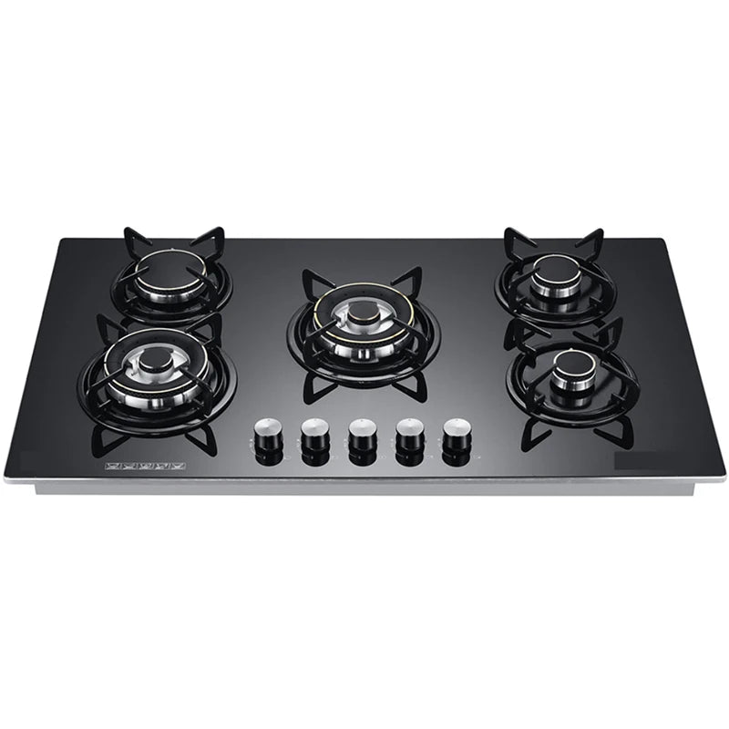 Glass Cooktops Lpg Gas Hob Built In Hob 5 Burners Gas Stove