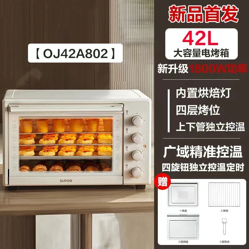 220V SUPOR Oven 42L Large Capacity Electric Oven for Home Baking Steam Roast All in One New Model DA
