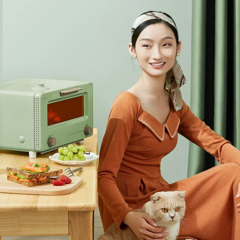 Steam CabinetMultifunctional Mini Oven 10L Mini Microwave Oven Pink Mini Oven Electric For Kitchen