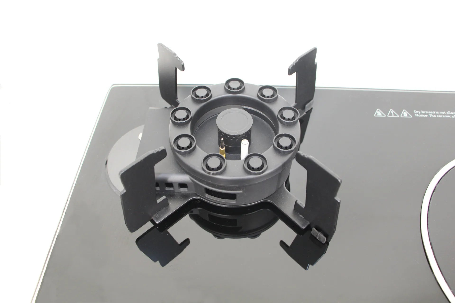 Dual Fuel Glass Cooktop - Electric & Gas Burner Stove with Tempered Glass for Home Kitchen, Energy Efficient Appliance